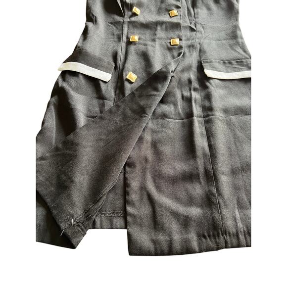 Scarlett Vintage Black & White Button Front Wrap Dress Size 9/10 Mini Classic - Picture 5 of 10